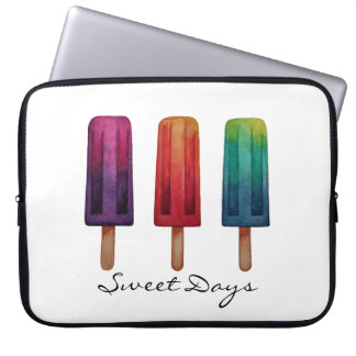 Waterverf Cute Popsiche Ice Creams Laptop Sleeve