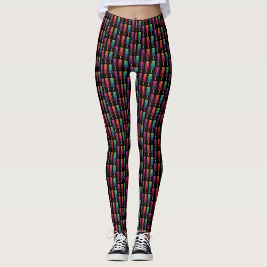 Waterverf Cute Popsiche Ice Creams Leggings (Voorkant)