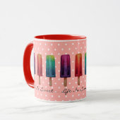 Waterverf Cute Popsiche Ice Creams Mok (Voorkant links)