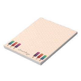 Waterverf Cute Popsiche Ice Creams Notitieblok