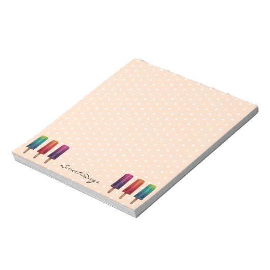 Waterverf Cute Popsiche Ice Creams Notitieblok (Linkerzijde)