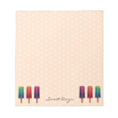 Waterverf Cute Popsiche Ice Creams Notitieblok (Voorkant)