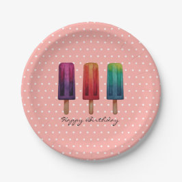 Waterverf Cute Popsiche Ice Creams Papieren Bordje