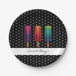 Waterverf Cute Popsiche Ice Creams Papieren Bordje