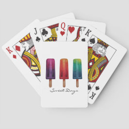Waterverf Cute Popsiche Ice Creams Pokerkaarten