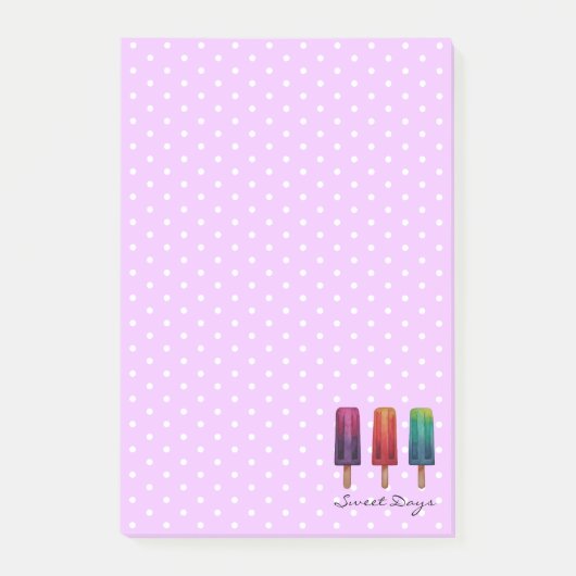 Waterverf Cute Popsiche Ice Creams Post-it® Notes (Voorkant)