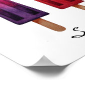 Waterverf Cute Popsiche Ice Creams Poster (Hoek)