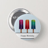Waterverf Cute Popsiche Ice Creams Ronde Button 5,7 Cm (Voorkant /achterkant)