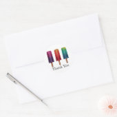 Waterverf Cute Popsiche Ice Creams Ronde Sticker (Envelop)