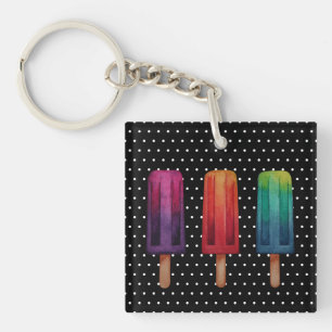 Waterverf Cute Popsiche Ice Creams Sleutelhanger