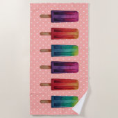 Waterverf Cute Popsiche Ice Creams Strandlaken (Voorkant)