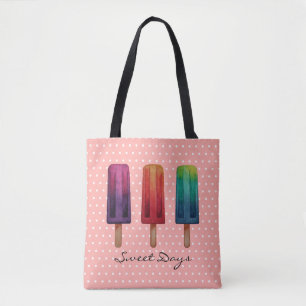 Waterverf Cute Popsiche Ice Creams Tote Bag