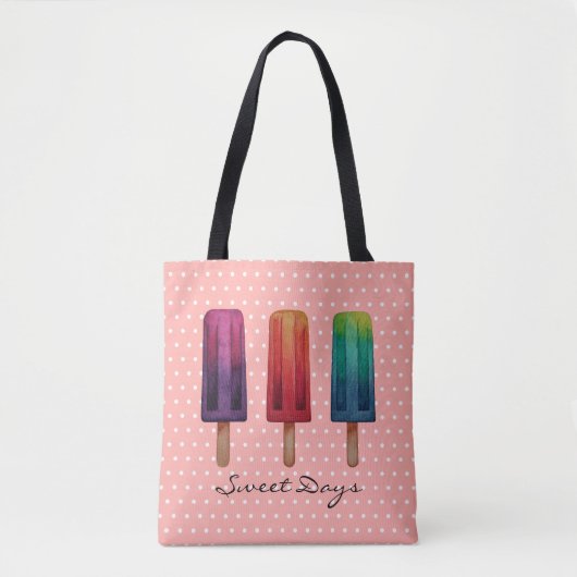 Waterverf Cute Popsiche Ice Creams Tote Bag (Voorkant)