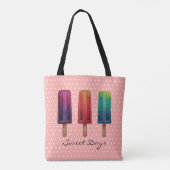Waterverf Cute Popsiche Ice Creams Tote Bag (Achterkant)