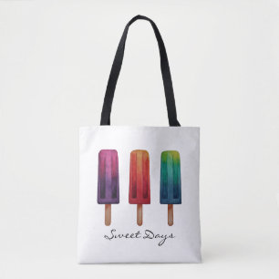 Waterverf Cute Popsiche Ice Creams Tote Bag