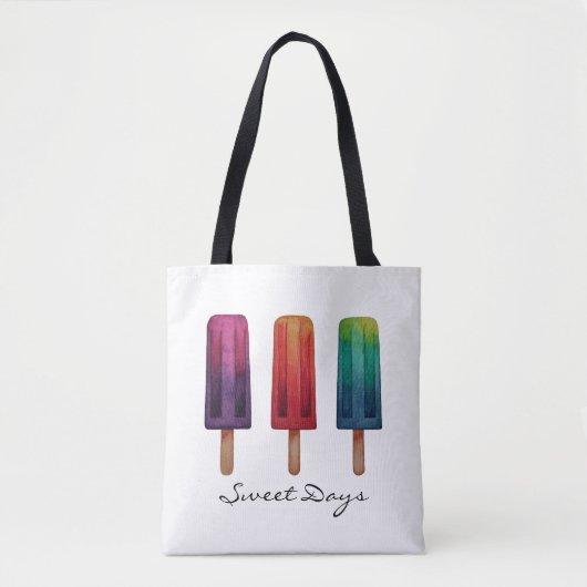 Waterverf Cute Popsiche Ice Creams Tote Bag (Voorkant)