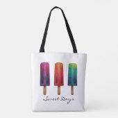 Waterverf Cute Popsiche Ice Creams Tote Bag (Achterkant)