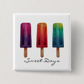 Waterverf Cute Popsiche Ice Creams Vierkante Button 5,1 Cm (Voorkant)