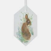 Waterverf Cute Rabbit Bunny Animal Natuur Art Glas Ornament (Voorkant Rechts)