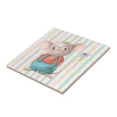 Waterverf Cute Rainbow Mouse Animal Art Ceramic T. Tegeltje (Zijkant)