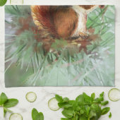 Waterverf Cute Red Squirrel Animal Natuur Art Theedoek (Gevouwen)