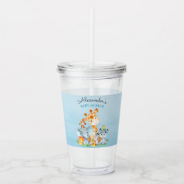 Waterverf Cute Safari Oerwoud Animals Baby shower Acryl Drinkbeker