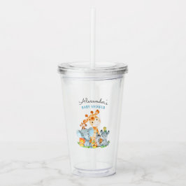 Waterverf Cute Safari Oerwoud Animals Baby shower Acryl Drinkbeker