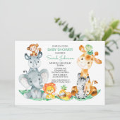 Waterverf Cute Safari Oerwoud Baby shower Kaart (Staand voorkant)