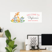 Waterverf Cute Safari Oerwoud Baby shower Poster (Thuiskantoor)