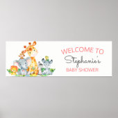 Waterverf Cute Safari Oerwoud Baby shower Poster (Voorkant)