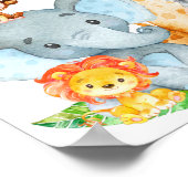 Waterverf Cute Safari Oerwoud Baby shower Poster (Hoek)