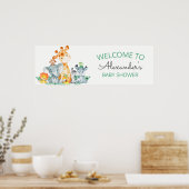 Waterverf Cute Safari Oerwoud Baby shower Poster (Keuken)