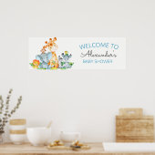 Waterverf Cute Safari Oerwoud Baby shower Poster (Keuken)