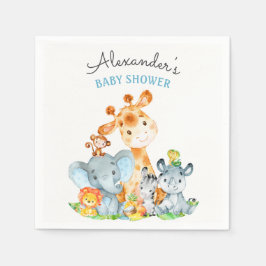 Waterverf Cute Safari Oerwoud Baby shower Servet