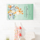 Waterverf Cute Safari Oerwoud Baby shower Spandoek (Insitu)