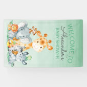 Waterverf Cute Safari Oerwoud Baby shower Spandoek (Horizontaal)
