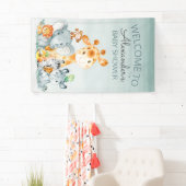 Waterverf Cute Safari Oerwoud Baby shower Spandoek (Insitu)