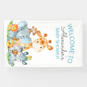 Waterverf Cute Safari Oerwoud Baby shower Spandoek (Horizontaal)