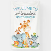Waterverf Cute Safari Oerwoud Baby shower Spandoek (Verticaal)