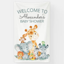Waterverf Cute Safari Oerwoud Baby shower
