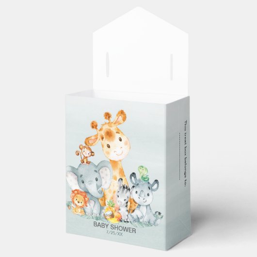 Waterverf Cute Safari Oerwoud Girl Baby shower Bedankdoosjes (Geopend)