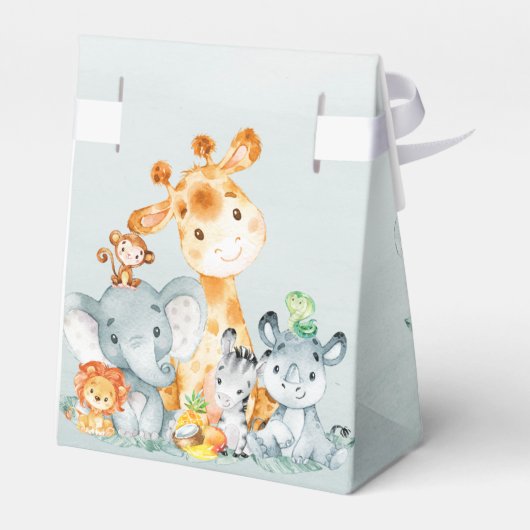 Waterverf Cute Safari Oerwoud Girl Baby shower Bedankdoosjes (Achterkant)