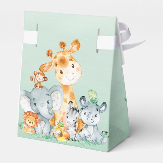 Waterverf Cute Safari Oerwoud Girl Birthday Bedankdoosjes (Achterkant)