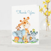 Waterverf Cute Safari Oerwoud Hartelijk dank Kaart (Gele Bloem)