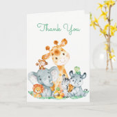 Waterverf Cute Safari Oerwoud Hartelijk dank Kaart (Gele Bloem)