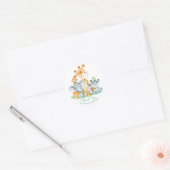 Waterverf Cute Safari Oerwoud Hartelijk dank Ronde Sticker (Envelop)
