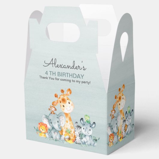 Waterverf Cute Safari Oerwouden Birthday Bedankdoosjes (Geopend)