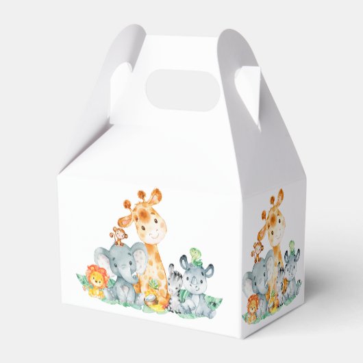 Waterverf Cute Safari Oerwouden Birthday Bedankdoosjes (Achterkant)