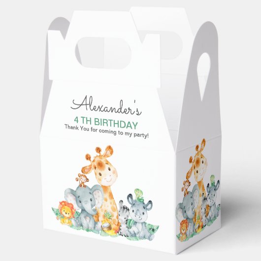 Waterverf Cute Safari Oerwouden Birthday Bedankdoosjes (Geopend)