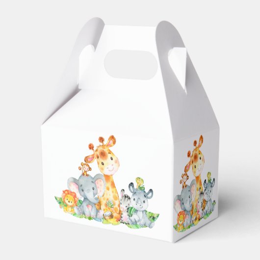 Waterverf Cute Safari Oerwouden Birthday Bedankdoosjes (Achterkant)